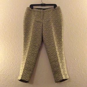 Talbots Black and Cream Patterned Ankle Pants